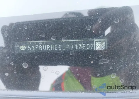 2018 Toyota Corolla Le z USA, uszkodzony, nr VIN 5YFBURHE6JP817207